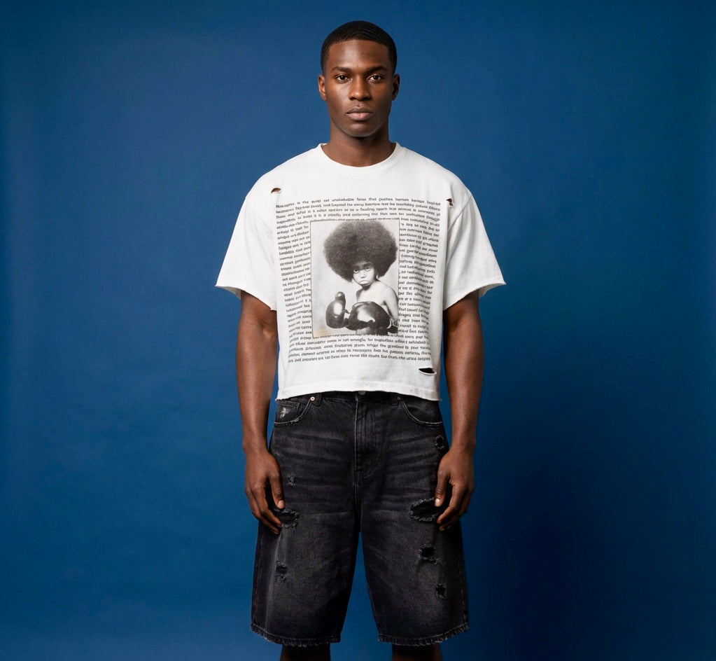 CROPPED BOXY TEE - "WHITE"